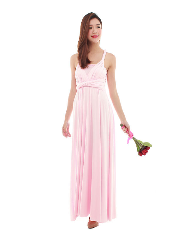 Cherie Convertible Maxi Dress in Sweet Pink